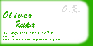 oliver rupa business card